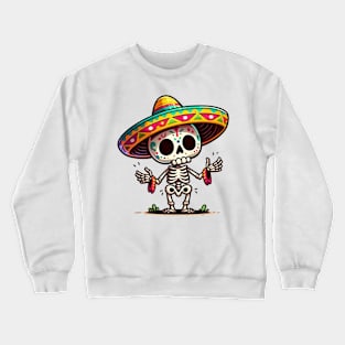 Cute Mexican Skeleton Crewneck Sweatshirt